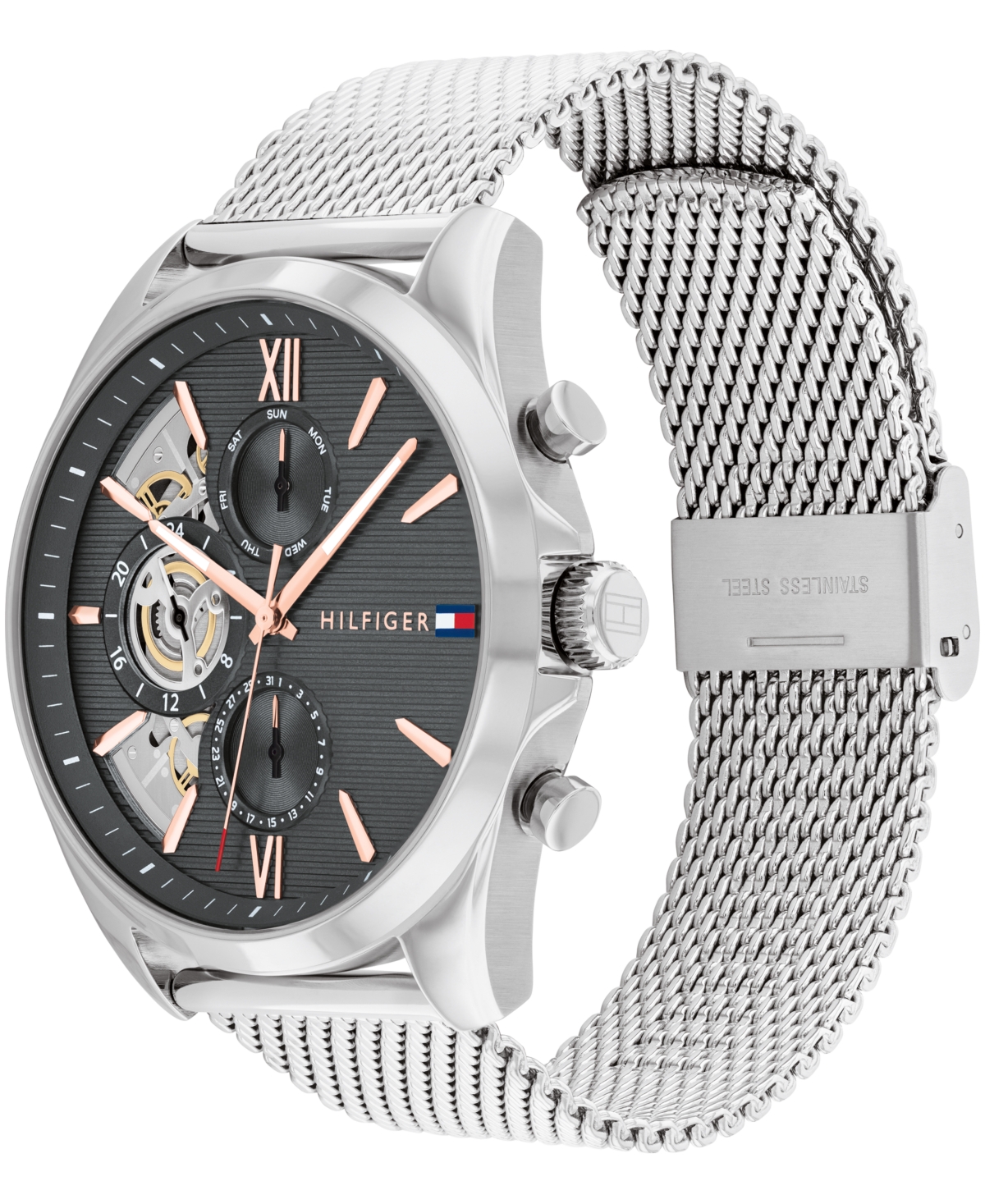 Tommy Hilfiger Men's Multifunction Silver Stainless Steel Watch 43.5mm In Silver