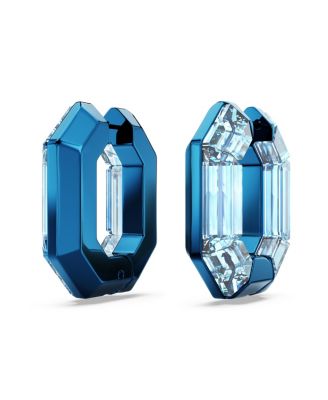 Octagon Shape, Small, Lucent Hoop Earrings