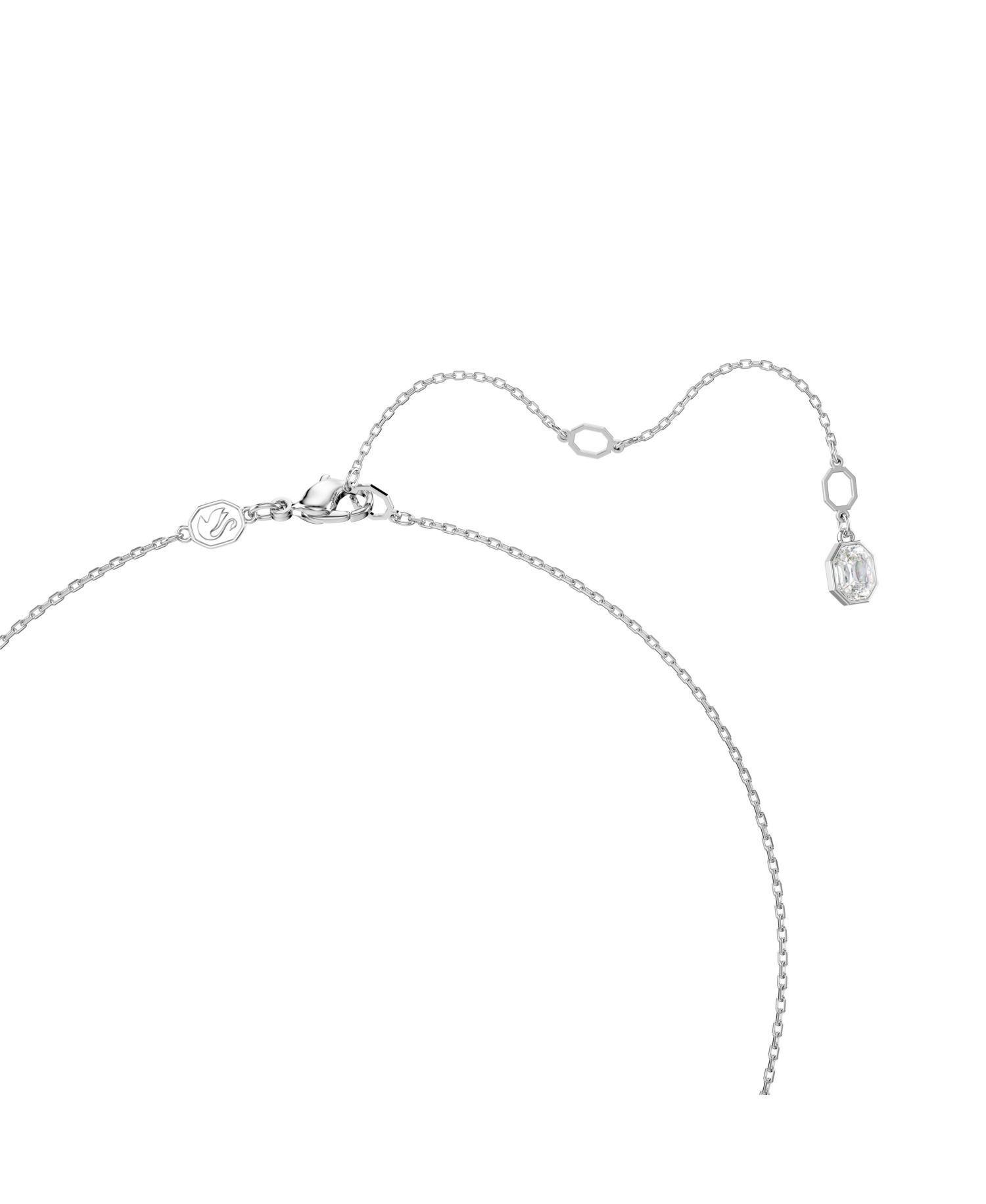 Dextera Pendant, Pav&eacute;, White, Rhodium Plated Necklace