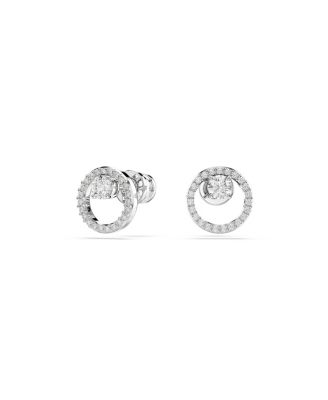 Round Cut, White, Constella Stud Earrings