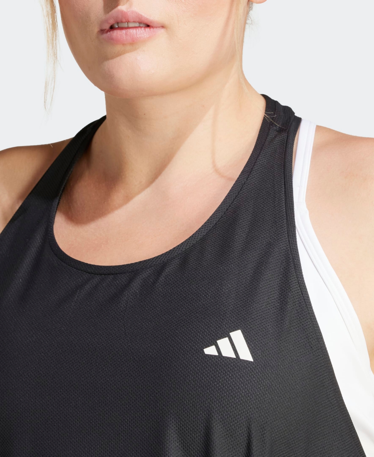 Shop Adidas Originals Plus Size Own The Run Moisture-wicking Tank Top In Black