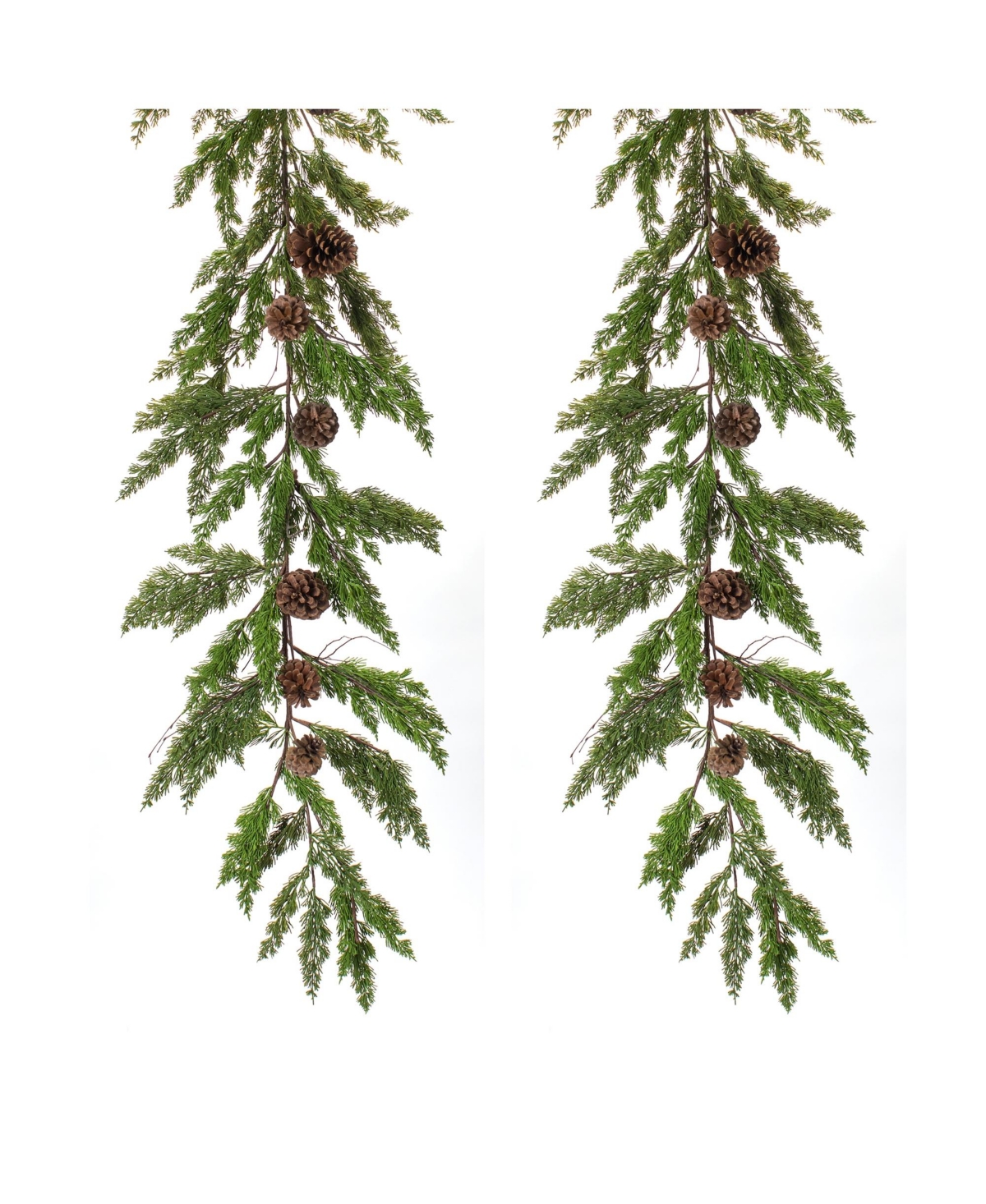 Slickblue Winter Pine-cone Garland with Pinecone Accents (Set of 2)