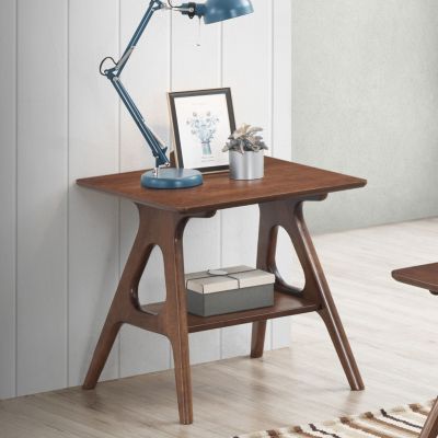 Streamdale Mid-Century Modern Wood End Table with Shelf