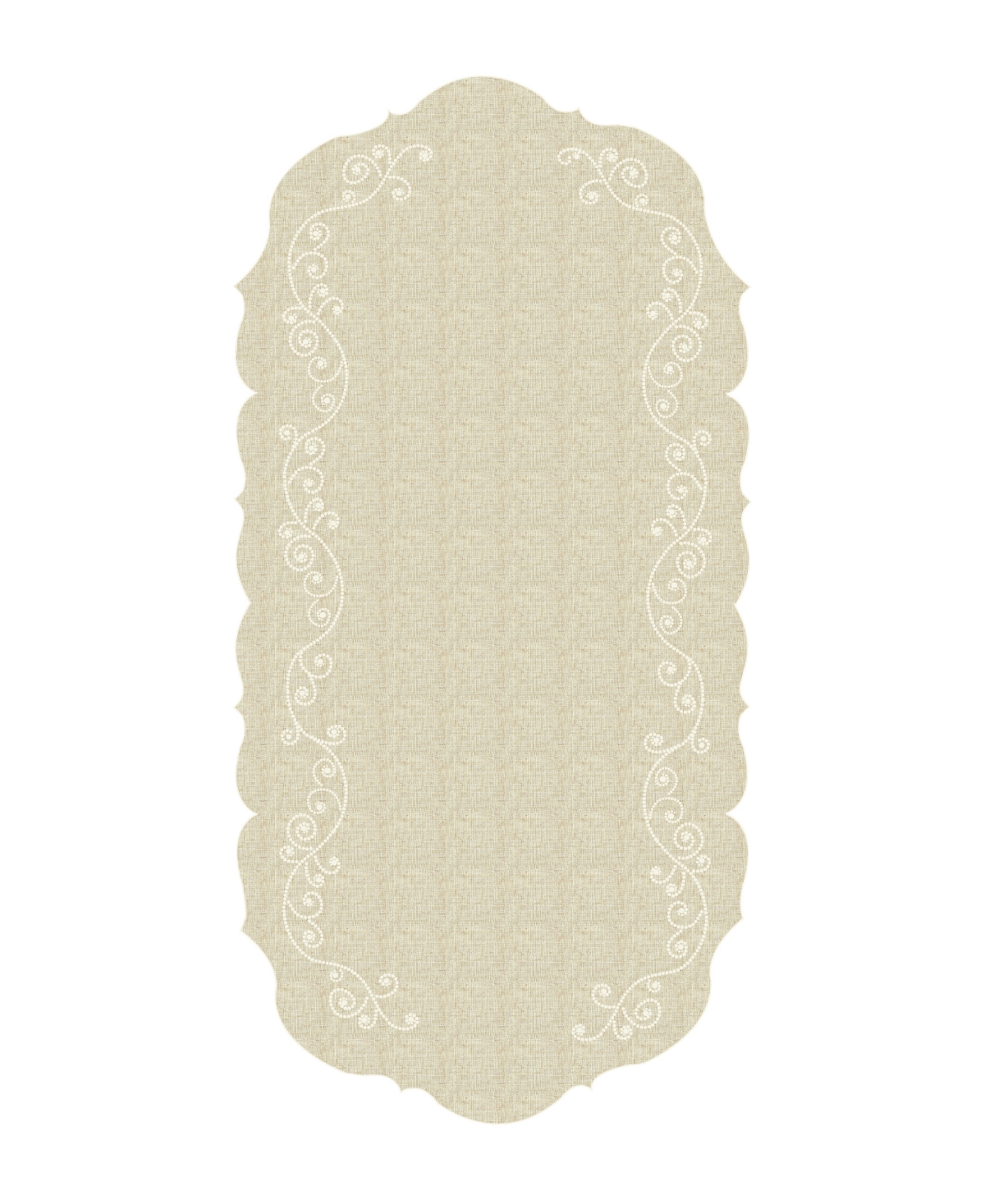Lenox French Perle Linen Embroidered Centerpiece 14x36 In Linen