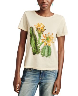 Lucky Brand - Women's Cotton Watercolor Cactus Classic T-Shirt