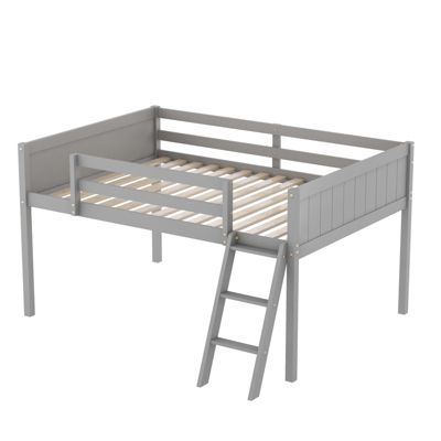 Streamdale Full Size Wood Low Loft Bed with Ladder