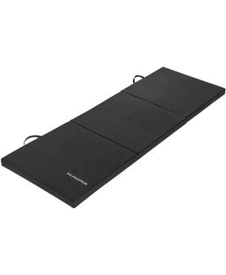 GoGym 6x2ft Folding 3 Panel Exercise Mat with Handles, Black