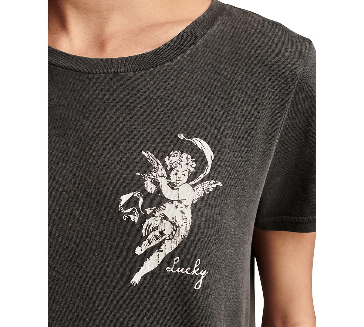 Lucky Brand Women's Lucky Love Cherubs Crewneck Cotton T-Shirt