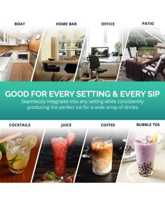 Luma Nugget Countertop Ice Maker, 44 lbs in 24 hours, Black Stainless Steel Ice Machine, Perfect for Home Bar, Kitchen Countertop, RV, Home Office