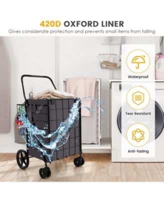 Folding Rolling Metal Waterproof Liner Basket Cart