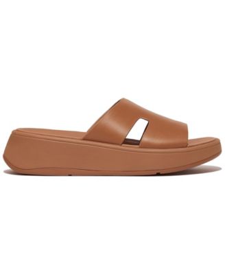 FitFlop Women's F-Mode Raw Edge Leather Flatform H-Bar Slide