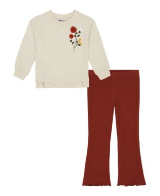 Kids Headquarters Toddler and Little Girls Oversized French Terry Lurex ...