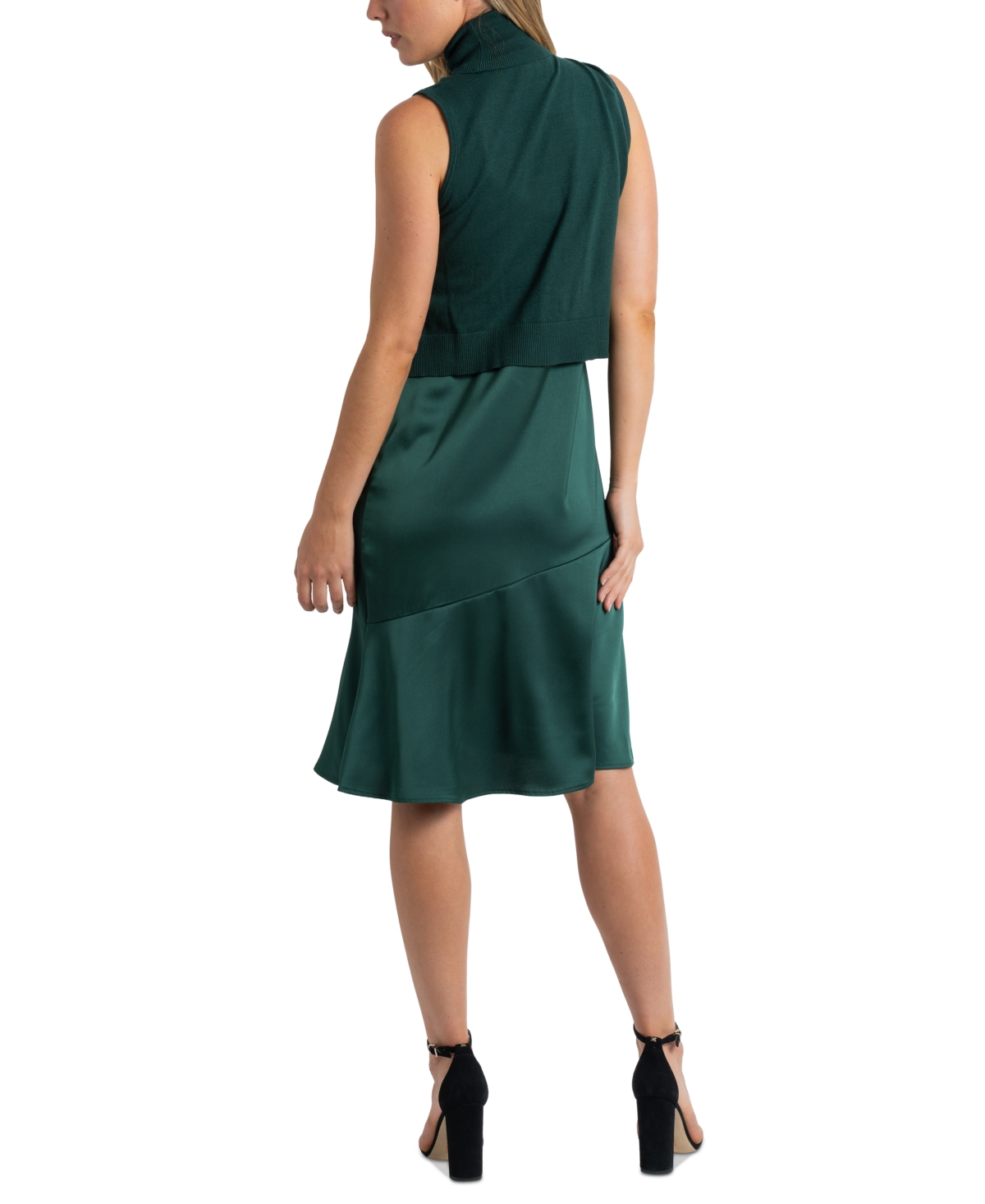 SAM EDELMAN WOMEN'S MIXED-MEDIA SWEATER-TOP DRESS 