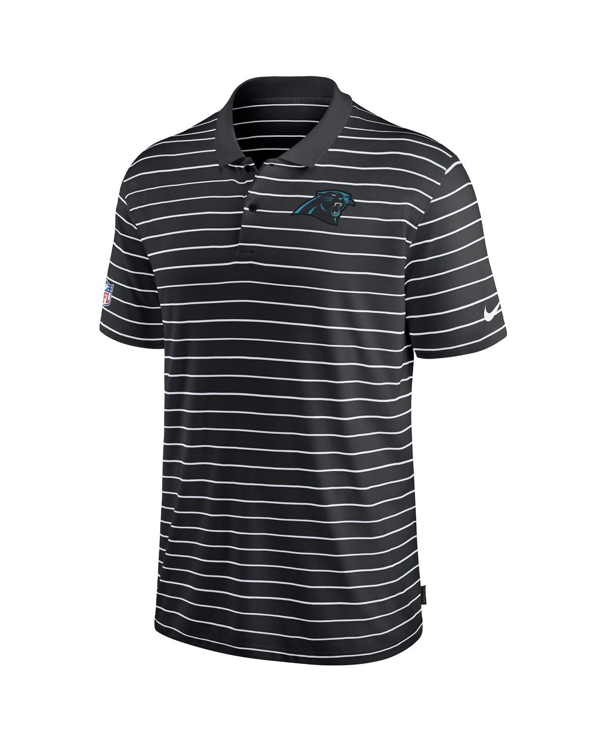 Nike Men's Black Carolina Panthers Sideline Lock Up Victory Performance Polo In Black