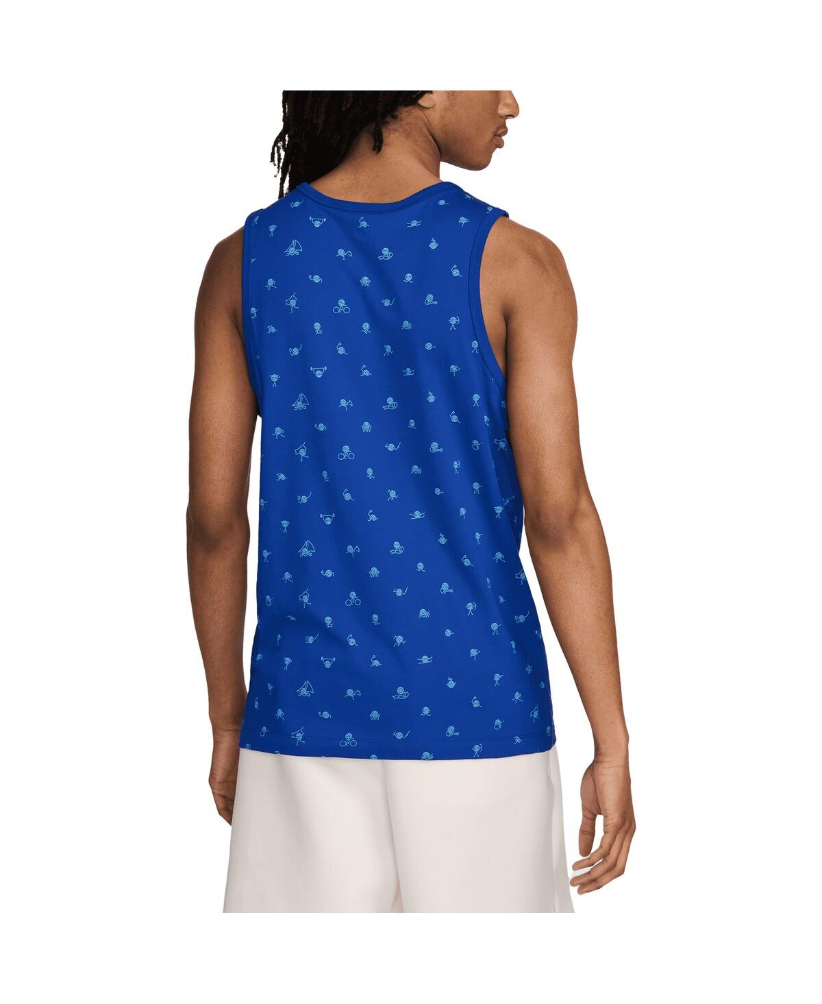 Nike Men's Blue Team Usa Allover Print Club Tank Top In Blue