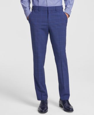 Men's Modern-Fit Windowpane Check Suit Pants