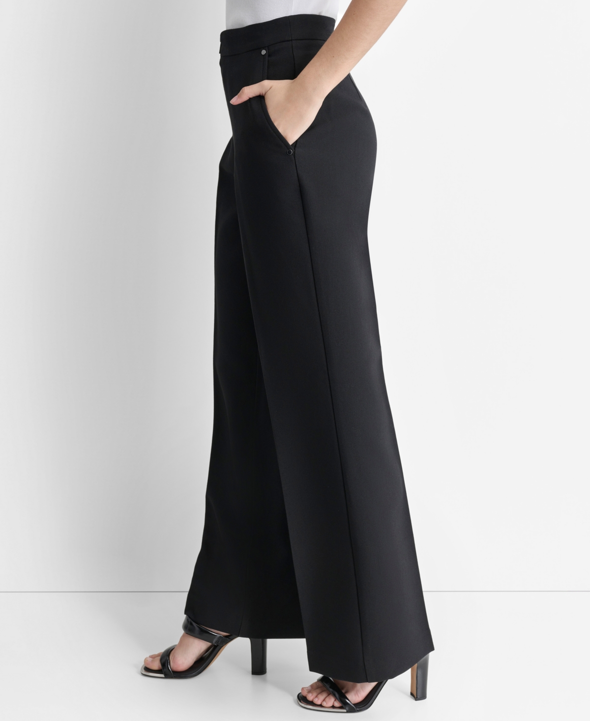 Dkny Women's Front-Zip Wide-Leg Trousers