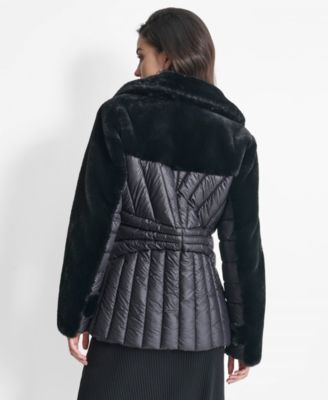 Women's Faux-Fur Spread-Collar Puffer Jacket