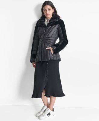 Women's Faux-Fur Spread-Collar Puffer Jacket