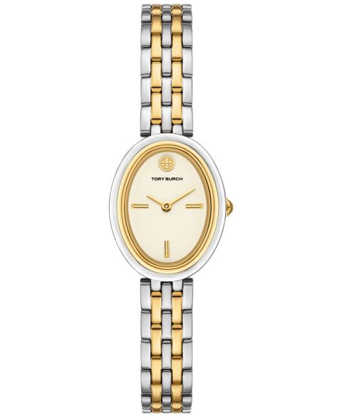 Женские часы Tory Burch The Oval Two-Tone Stainless Steel Bracelet Watch 22mm