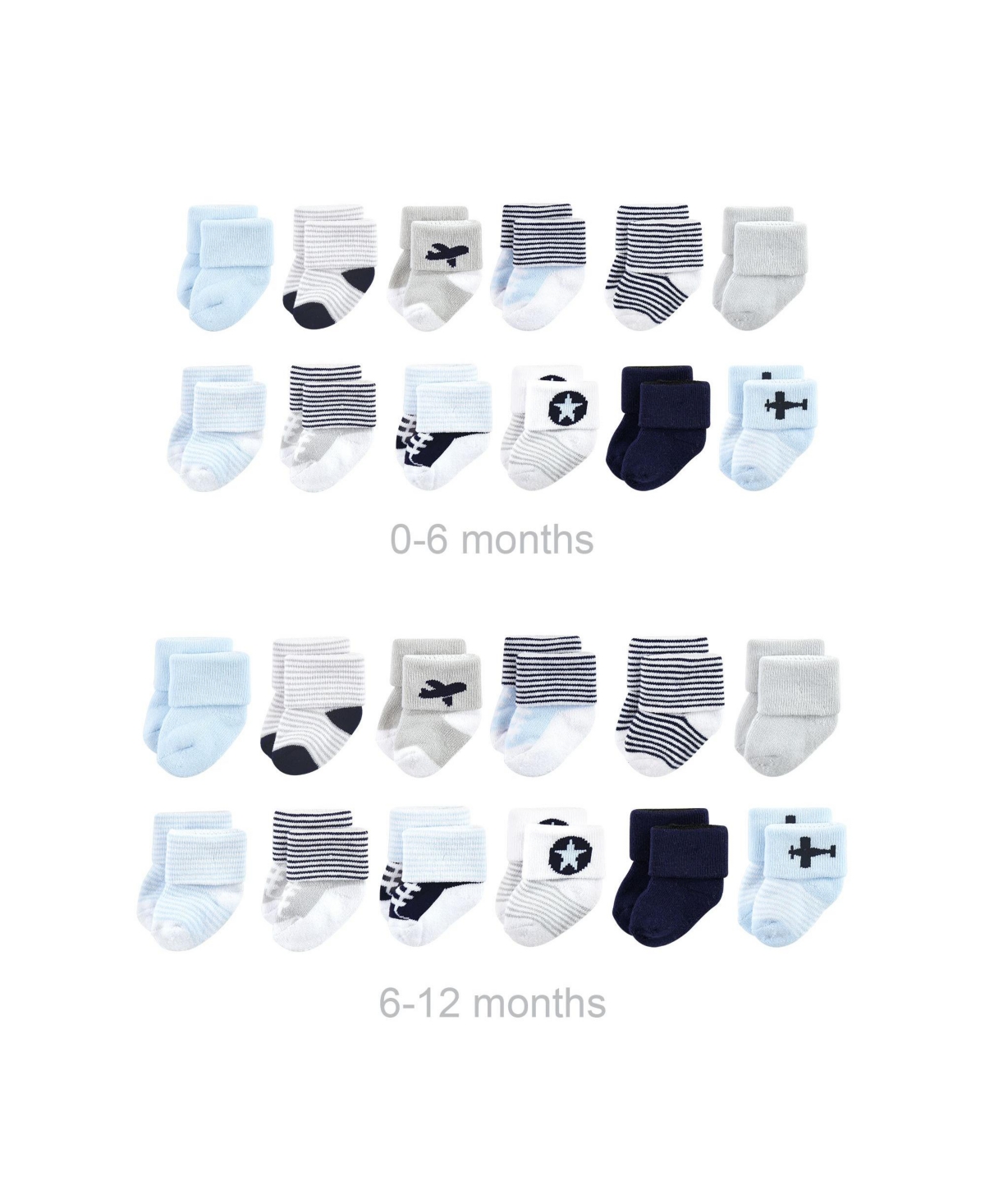 Luvable Friends Baby Boys Grow with Me Cotton Terry Socks