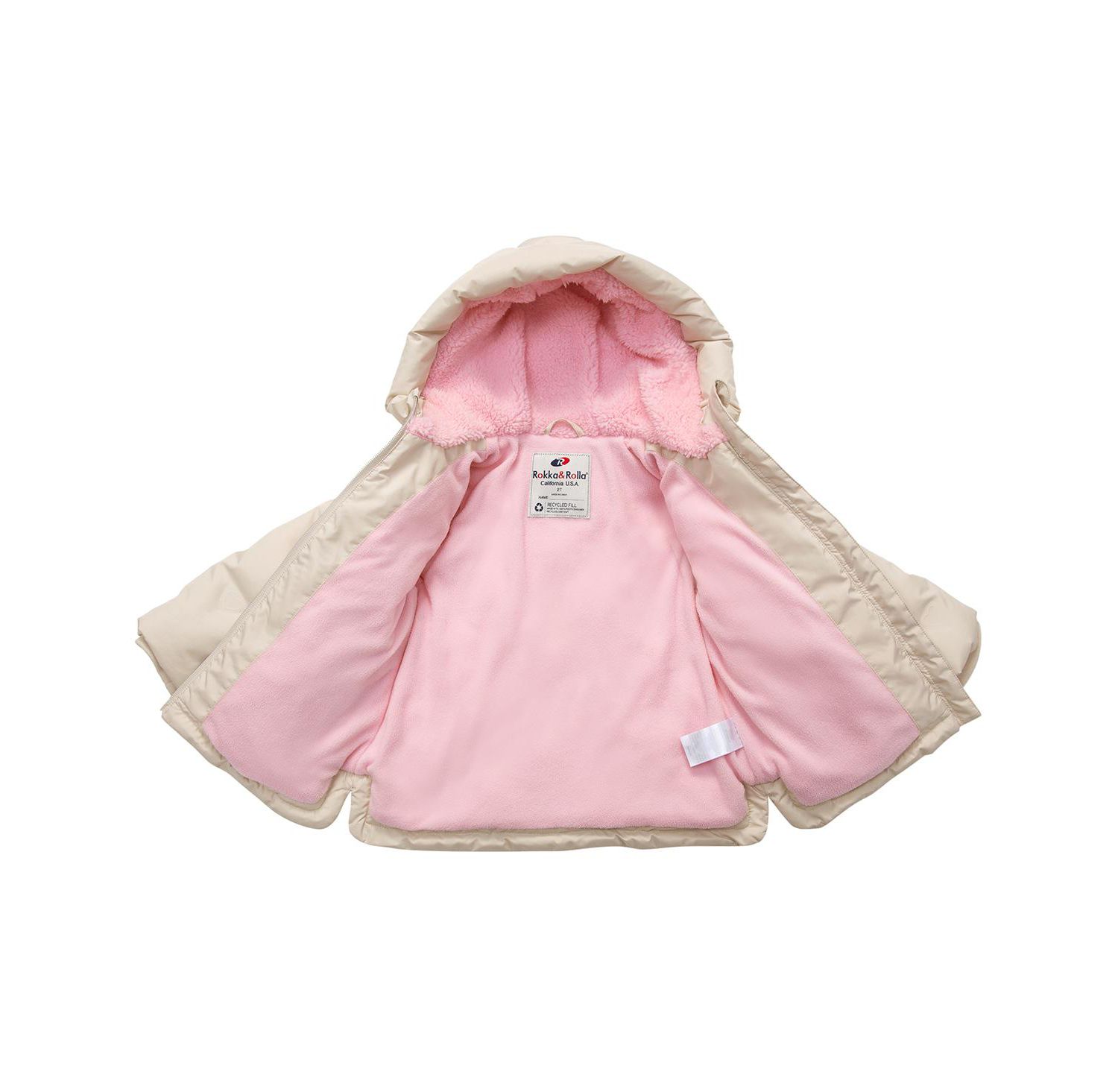 Baby Girls Fleece Lined Heart Puffer Jacket 6-24M