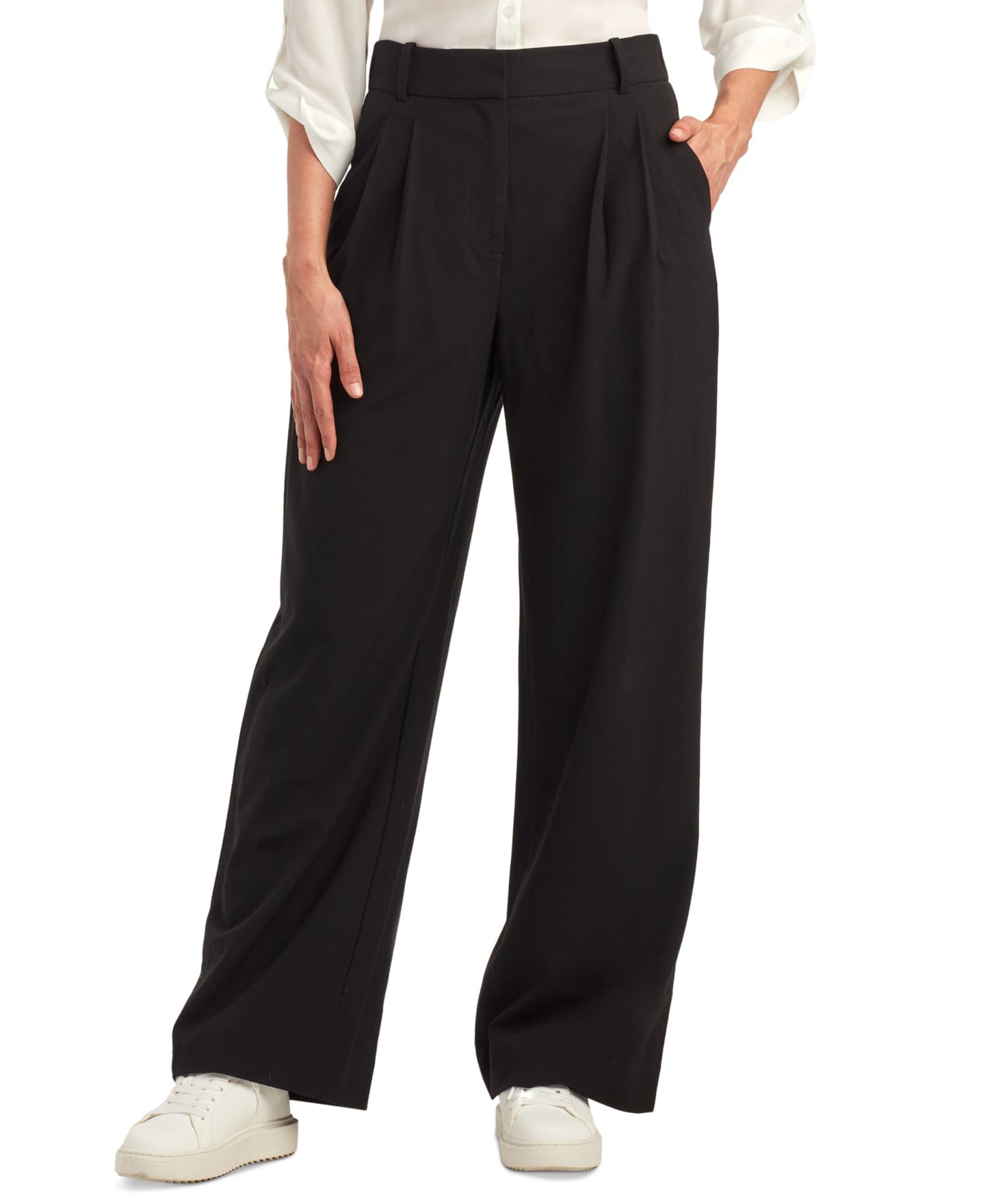 Женские брюки BCX Juniors' Pleated-Front Wide-Leg, цвет: Чёрный — фото 2