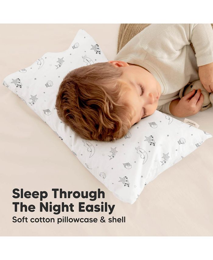 KeaBabies Buddy Toddler Pillow with Pillowcase, 10X18 Soft Organic Cotton Toddler Pillows for