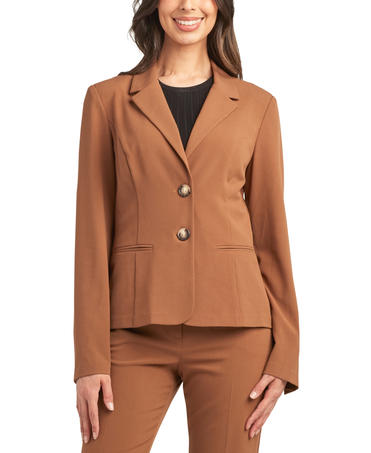 Juniors' Two-Button Blazer - Black