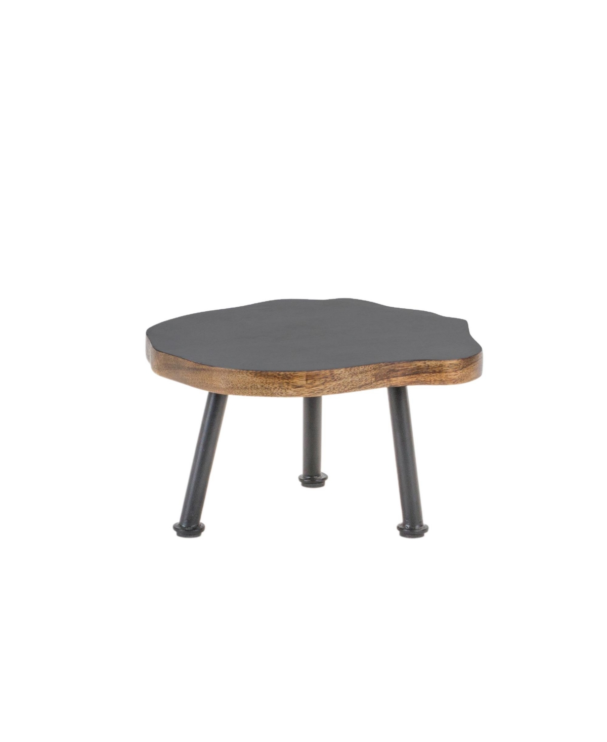 Slickblue Tree Disc Pedestal Tray Set - Natural and Functional Home Decor - Black and brown