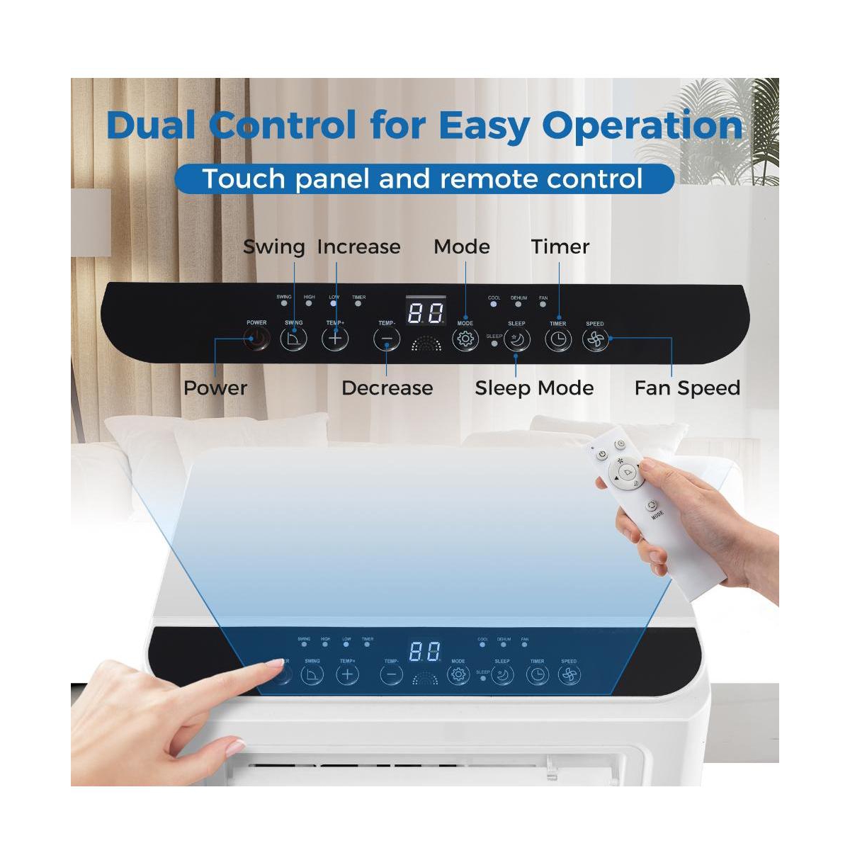 Slickblue 10000 Btu Portable Air Conditioner 3 in 1 Floor Ac Unit with Fan and Dehumidifier