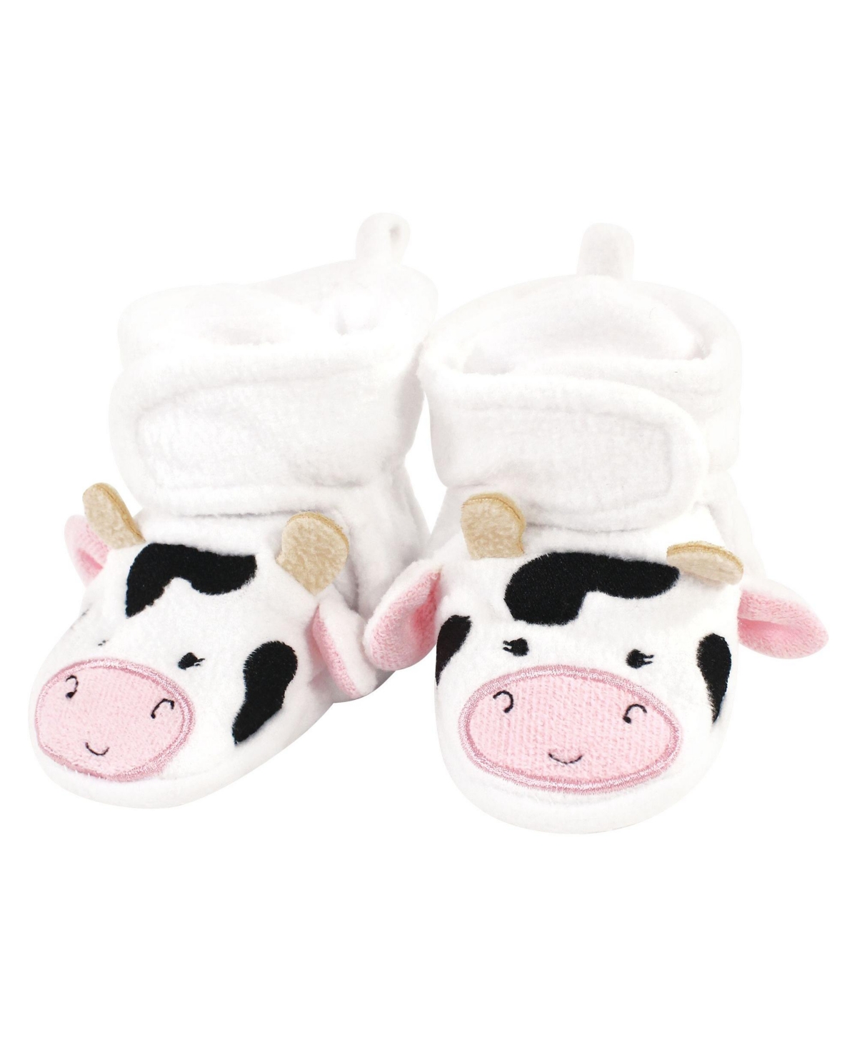 Hudson Baby Baby Girls Cozy Fleece Booties, 0-6 Months - Cow pig
