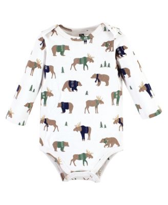 Cotton Long-Sleeve Bodysuit 3Pk