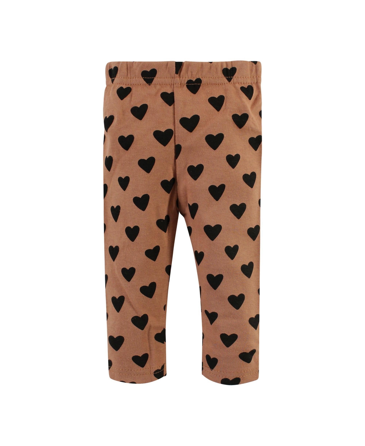 Hudson Baby Baby Girls Cotton Bodysuit, Pant and Shoe Set,- Cinnamon hearts short sleeve