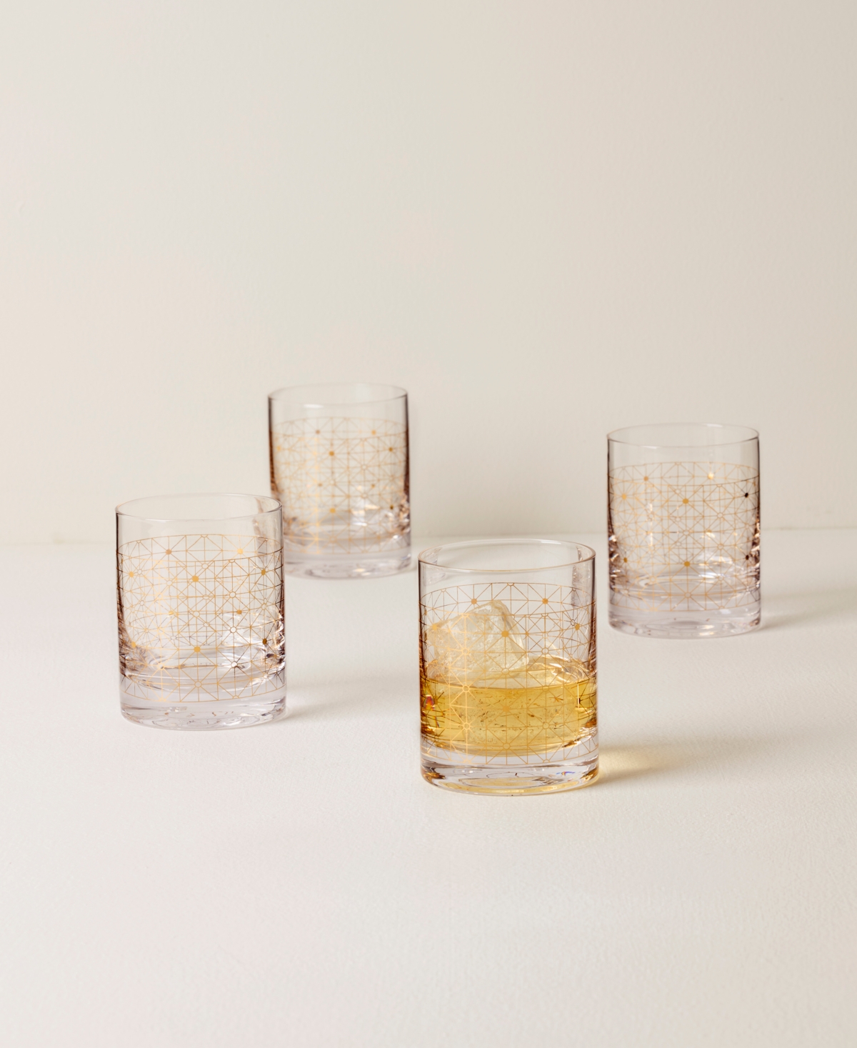 Lenox Set Of 4 Tuscany Classics Double Old Fashioned Glasses In Clear