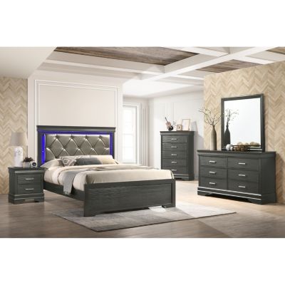Streamdale Modern Brooklyn Twin Size LED Bed Made With Wood