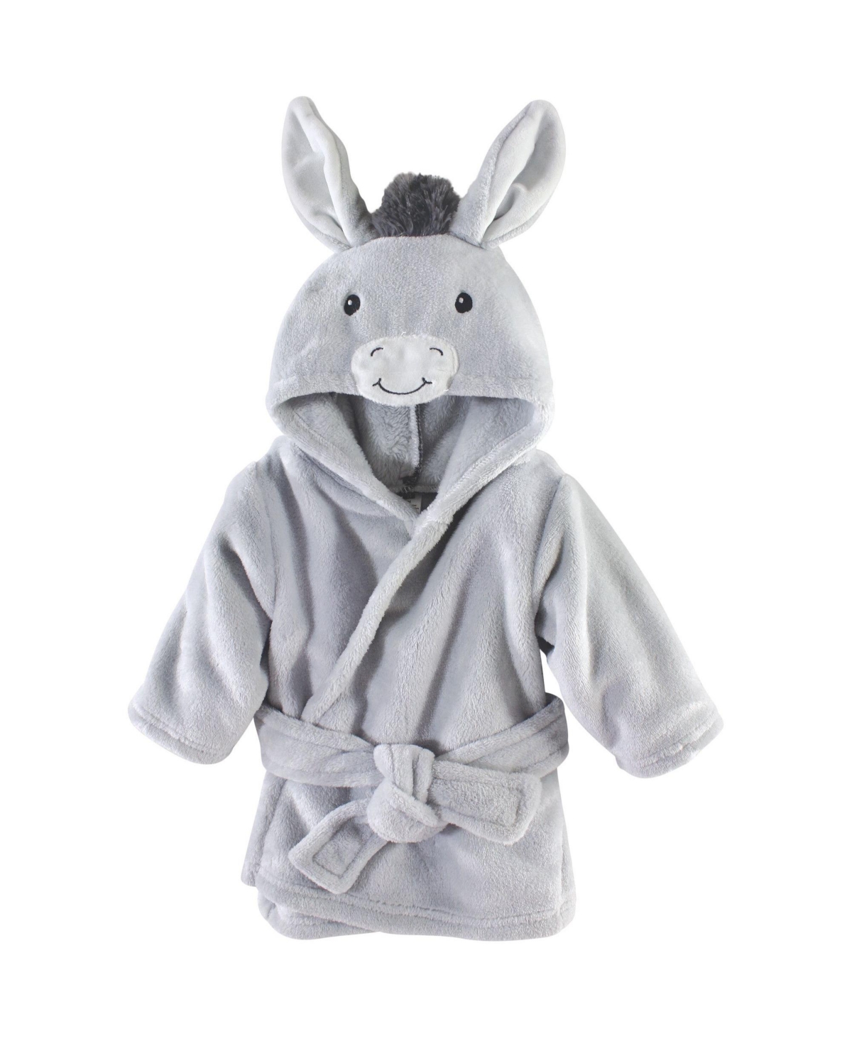 Hudson Baby Boys 2Pc Plush Animal Face Bathrobe, Pirate Elephant 0-9 Months