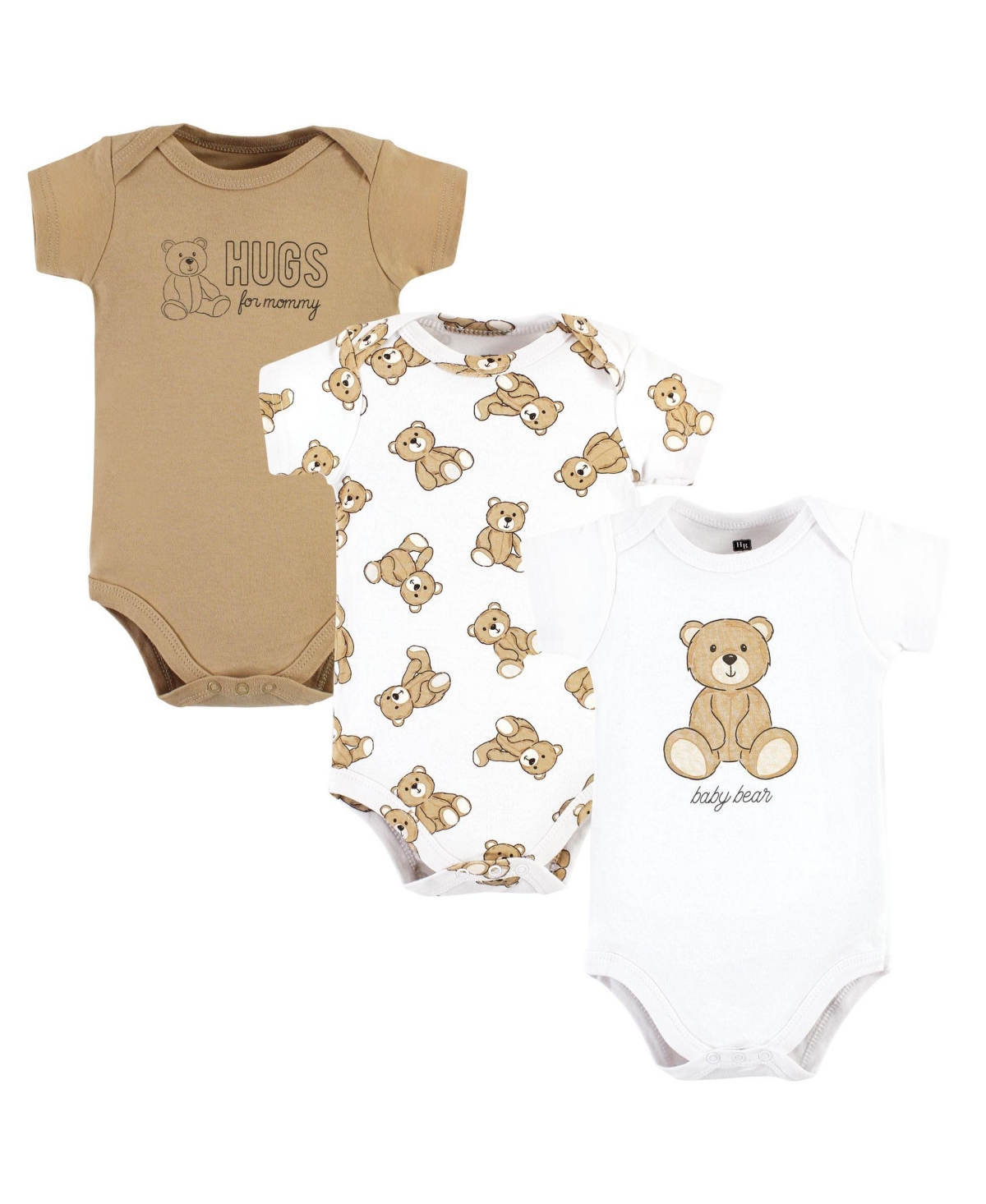 Hudson Baby Baby Boys Hudson Cotton Bodysuits, 3-Pack - Teddy bears 3-pack