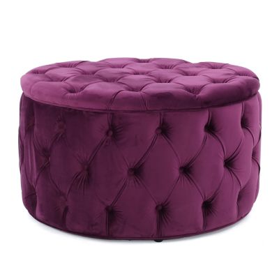 Ottoman Velvet Modern Glam Button Tufted