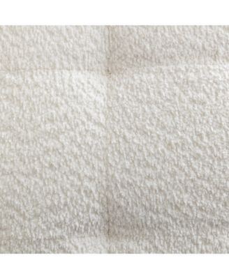 Boucle Tufted Accent Chair with Oversized Seating, White