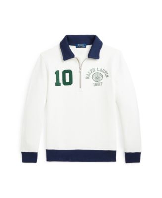 Polo Ralph Lauren Big Boy Logo Fleece Collared Sweatshirt - Macy's