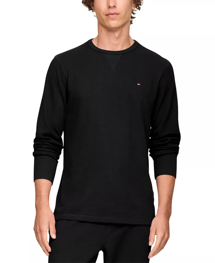 Men's Waffle-Knit Long-Sleeve Crewneck Thermal Top - thumbnail 9