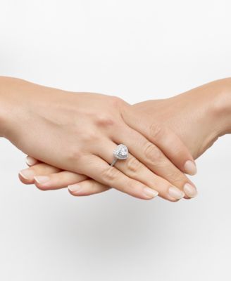 Lab Grown Diamond Heart & Halo Statement Ring (1-3/4 ct. t.w.) in 14k White Gold