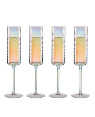 Tuscany Classics Iridescent Flutes, Set Of 4