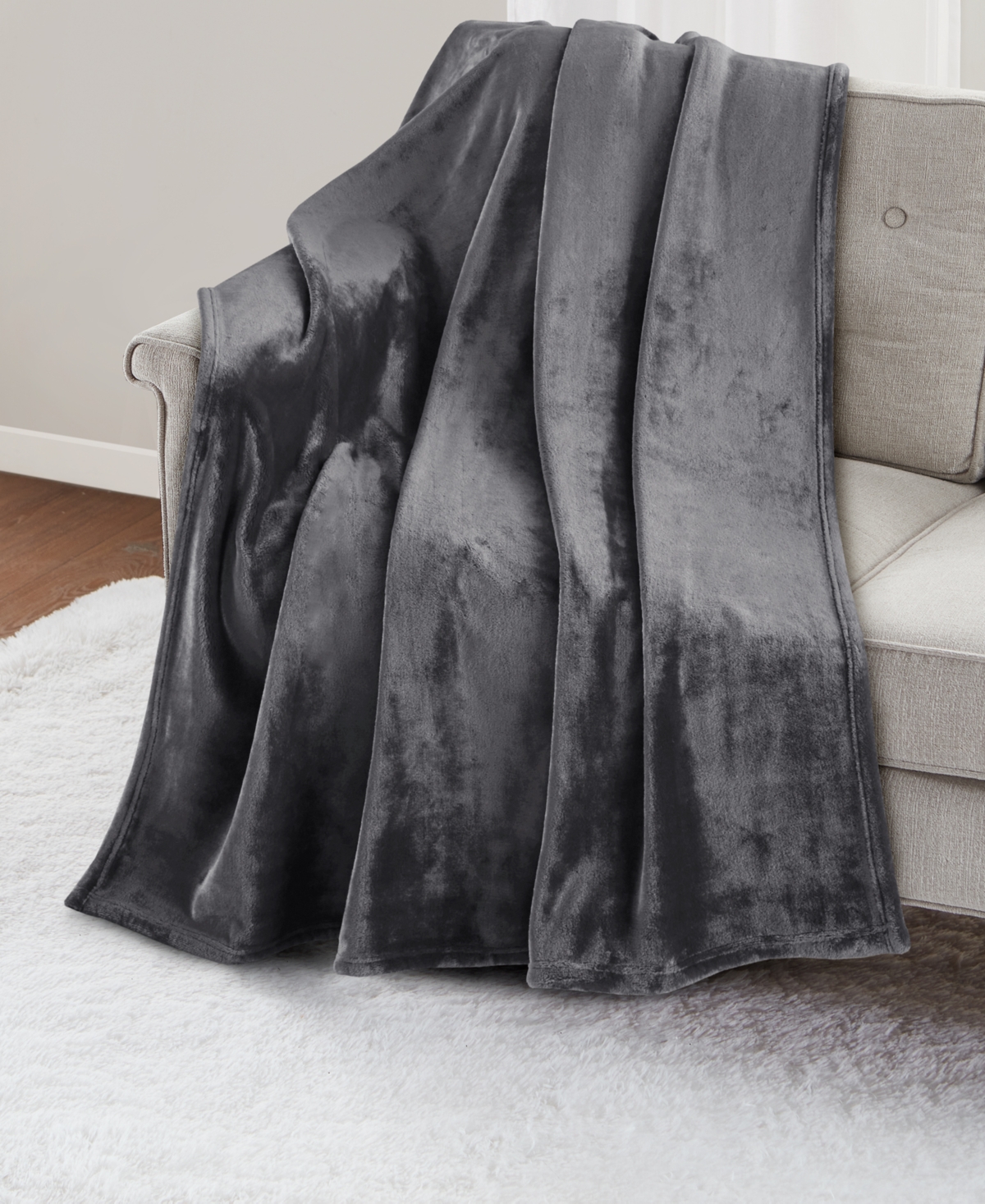 Premier Comfort Cozy Plush Printed Throw, 50" X 70", Exclusively At Macy's In Iron Gate