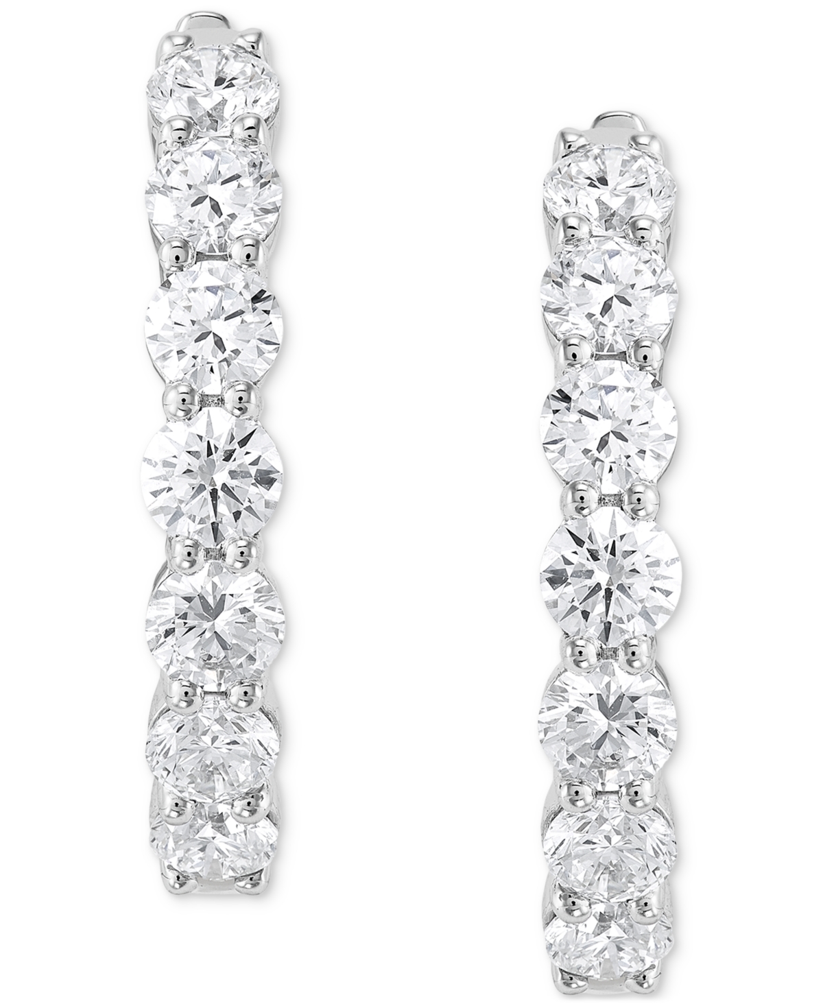 Grown With Love Lab Grown Diamond Small Hoop Earrings (2 Ct. T.w.) In 14k White Or Yellow Gold In White Gold