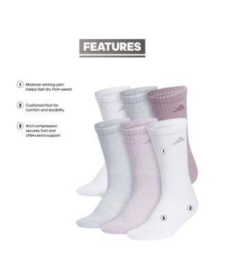Women's 6-Pk. Athletic Cushioned Crew Socks