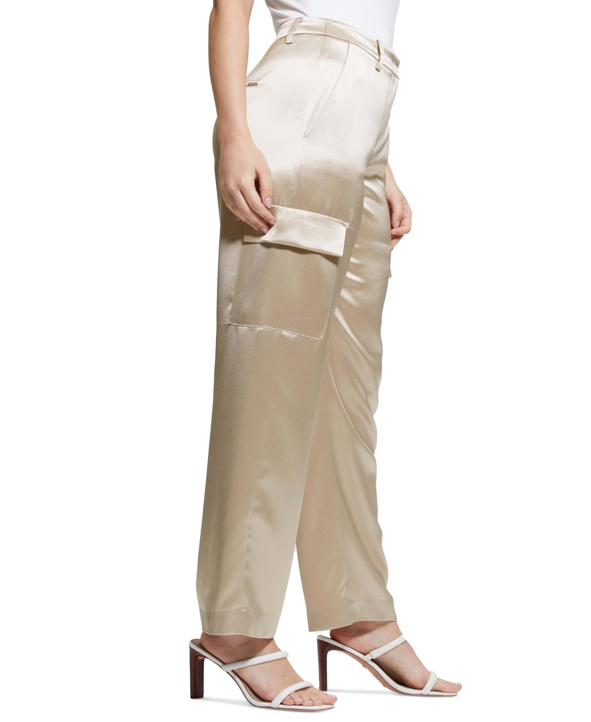 Guess Women's Megan Satin Cargo Pants