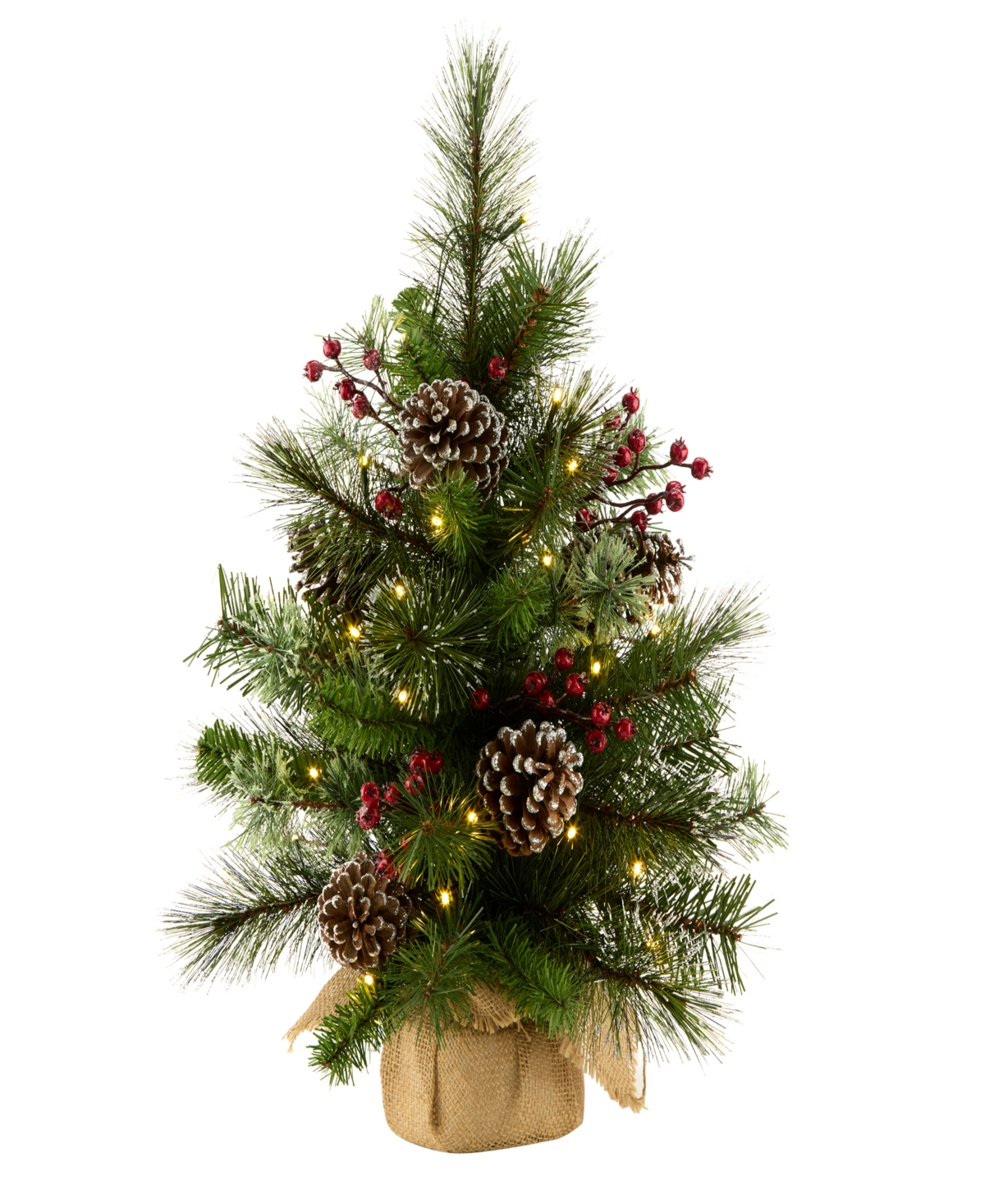 National Tree Company Iced Berry Pine Tree, 2 Feet. In Green