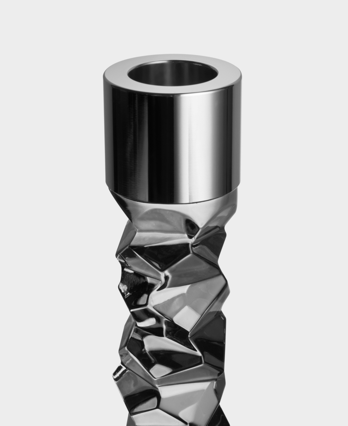 Orrefors Carat Graphite Candlesticks In Graphite,graphite